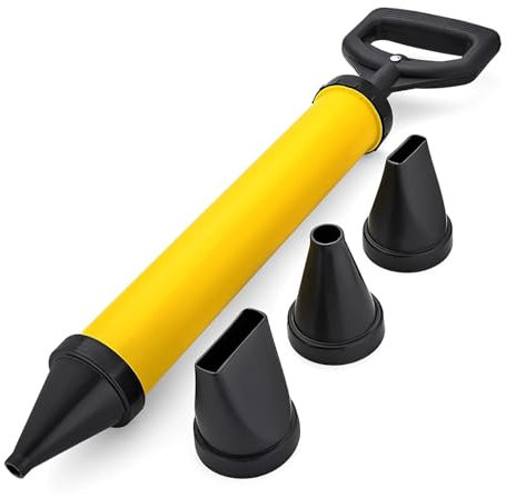 Cement Caulking Gun, Cement Caulking Pump, Multifunction Mortar Pointing Grouting Gun with 4 Nozzle, Applicator Tool for Cement Lime