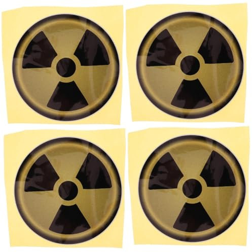 Zerodeko 4 Stück Halloween Personalisierte Zombie Nuclear Nuclear Radiation Logo Dekorativer Aufkleber Reflektierend Fallout Vinyl Autoaufkleber Coole Aufkleber Warnaufkleber Spaß