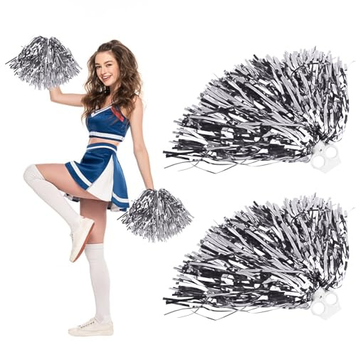 Cheerleader Pompons, 2 Stück Pompoms Cheerleading mit Handle, Sportteams Pompons, Tanzpuschel, Cheers Ball, für Sportveranstaltungen Tanz Party Ballspiele Karnevalspartys Verwendet (D)
