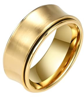 Wycian Partnerring Frauen, Edelstahl Ring Set Größe 57 (18.1) 9mm Einfacher Spinner Personalisiert für Mutter Hochzeit