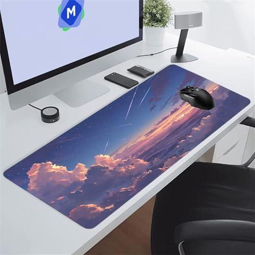 Nuages du Ciel Tapis de Souris de Jeu 1500x800x2 mm Grand Tapis de Souris Gaming sous-Main Bureau Gamer Large avec Base Antidérapante Tapis de Clavier Lavable pour Gamer PC