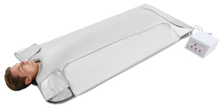 NaMaSyo Couverture de sauna infrarouge portable, 600 W, couverture de sauna infrarouge, couverture thermique complète du corps, couverture de sauna personnelle pour la détente à la maison, minuterie