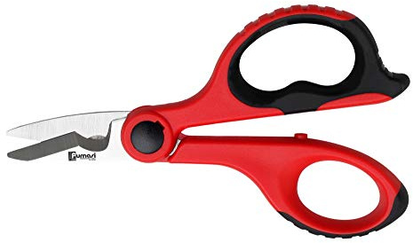 Fumasi 230833.0 Forbici Elettricista Lama in Acciaio Inossidabile, Rosso/Nero/Acciaio, 160mm