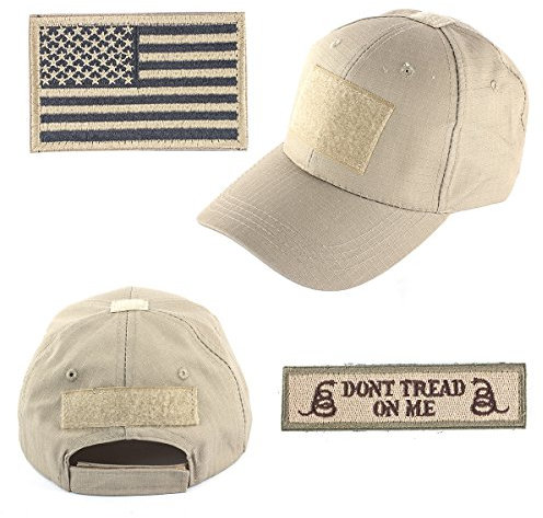 GES Taktische Mütze für Herren mit 2 Stück Militär Patches, Operator Hut mit USA Flagge