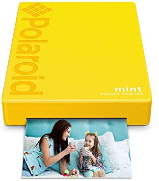 Polaroid Mint: Taschendrucker mit Zink-Papier. Bluetooth für Android- und iOS-Geräte. Druckt in selbstklebendem Zink-Papier 2x3- Gelb