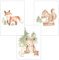 Olgs Babyzimmer Bilder 3er Set | Kinderzimmer Deko Poster DIN A4 | Wandbilder Premium | Tiere Wandposter Mädchen, Junge | Waldtiere: Fuchs, Hase, Bär, Igel, Eichhörnchen