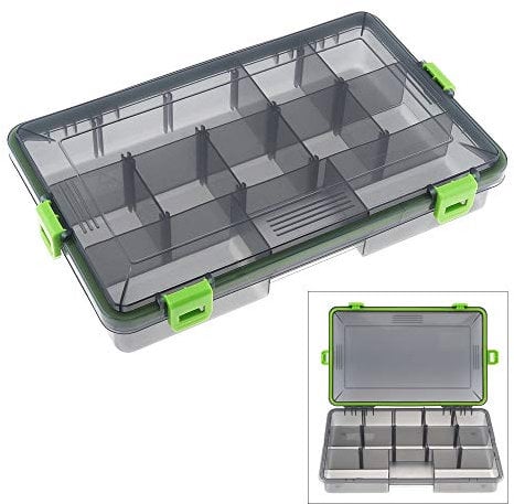 OriGlam 11 Compartments Fishing Lure Boxes, Waterproof Seal Bait Storage Case Fishing Tackle Storage Boxes, Hooks Organizer Containers for Casting Fly