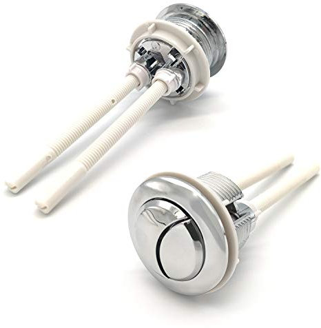 2 Pcs Toilet Push Button Rods, 38mm Universal Chrome Dual Flush Toilet Push Button High Pressure Pumps Accessories for Toilet Closestool Toilet Flush Valve Repair Kit (Silver) Toilet Tank