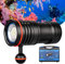 Linterna de Buceo, TrustFire DF50 Kit Antorcha de Buceo Recargable 6500 Lúmenes, Linterna Sumergible 70M Impermeable, 3 Tipos Diferentes de Iluminación（Luz de Blanca, UV, Roja）