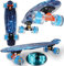 WeLLIFE Skateboard Mini Cruiser Serie RGX Skate, 56 cm (22 Zoll), für Kinder, Jugendliche, Erwachsene, Skateboard mit hellen Rädern PU 78 A, Cruiser mit bunten Lichtern, LED-Blitz, ABEC-7 Kugellager