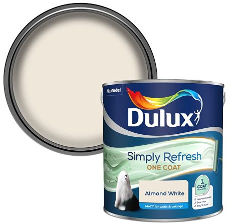 Dulux Simply Refresh Matt Emulsion Paint - Almond White - 2.5L, 5382879