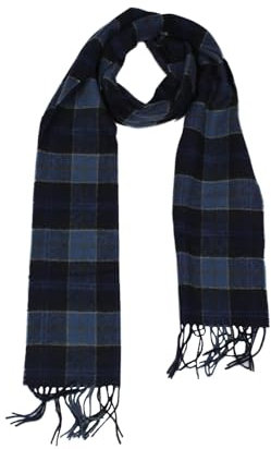 Barbour Woolen Scarf Tartan Light Blue One Size