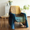 FinalNest Böhmische Tribal-Überwurfdecke, wendbar, bunt, rot, blau, Boho-Hippie-Chenille-Jacquard-Stoff, Überwurf, große Couch, Möbel, Sofa, Stuhl, Loveseat, Liegestuhl, Übergröße, Größe S: 75 x 60 cm