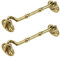 Curqia 2 Pack Gold Hook and Eye Latch Heavy Duty Solid Brass Barn Door Lock for Swivel Window Gate, 4 Inch