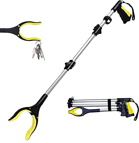 Litter Pickers Grabber Stick,Helping Hand Litter Picker Rotating 360 Degree Reaching Aids with Magnetic Grabbers for Adults/Disabled,Rubbish Picker Tools (Upgrade Pro 43 Yellow)