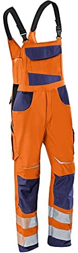 KÜBLER Workwear | KÜBLER REFLECTIQ Arbeitslatzhose PSA 2 | warnorange/dunkelblau | Größe 27
