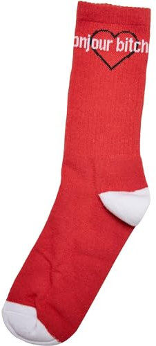 Mister Tee Unisex Socken Bonjour Bitches Socks 3-Pack black/white/red 43-46