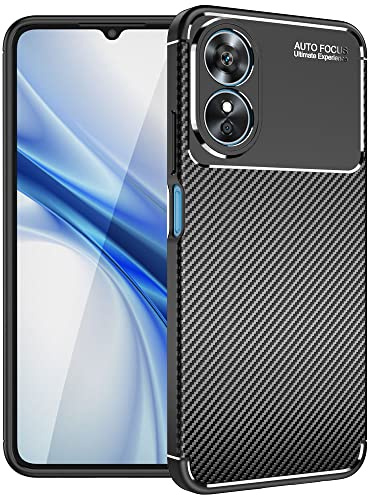 TECHGEAR Carbon Fibre Case for Oppo A17 [CarbonFlex Case] Flexible, Shockproof, Ultra Slim, Soft TPU Protective Shell Cover with Carbon Fibre Detailing Designed For Oppo A17