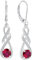 FJ Damen Unendlichkeit Infinity 925 Sterling Silber Ohrringe Hängend Mit Rubin - Juli Geburtsstein Schmuck Geschenke für Frauen Mutter Freundin Mama