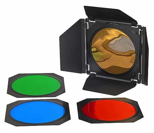 ayex Studio Abschirmklappen Set - Große Barn Door mit Wabenaufsatz und Farbfiltern
