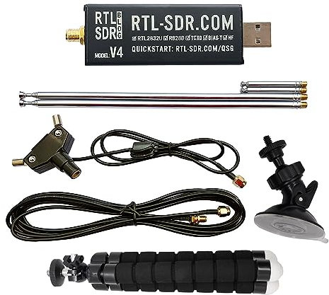 RTL-SDR Blog V4 R828D RTL2832U 1PPM TCXO HF Bias Tee SMA Software Defined Radio with Dipole Antenna Kit