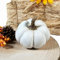 Polyresin Kürbis weiß 12 x 9cm Tisch-Deko Herbst wie echt Pumpkin Halloween Dekofigur