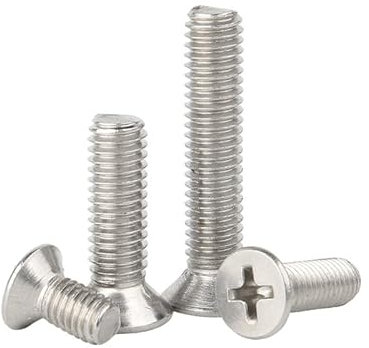 ORANXIN M3 x 4mm 50 Pcs Cruciforme Tête plate Boulons Acier inoxydable 304 Boulons à tête fraisée Vis de machine Métrique Fixations