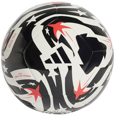 adidas Unisex-Adult FIFA Club World Cup Club Soccer Ball, White/Black/Lucid Red, 4