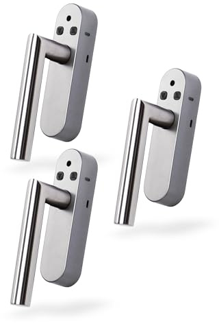 CIRCLE S8 Fenstergriff Premium 3er Set, Alarm Griff für Fenster mit Smart Home Überwachung und Energie, Sicherheit und Komfort Funktionen, Tuya kompatibel, steuerbar mit Smart Life App (Weiß)