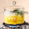 Serenitison Pentola in Vetro Trasparente Piano Cottura Pentola,Tegame in Vetro Borosilicato,Pentola per Zuppe Trasparente,Pentola Speciale per Fornelli Elettrici in Ceramica,per Latte Pasta Noodles