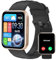 RUIMEN Smartwatch Donna Chiamate Bluetooth Orologio Sportive Contapassi Android iOS Compatibile Fitness Tracker Cardiofrequenzimetro da polso Saturimetro Impermeabile IP68 Notifiche Oro Nero