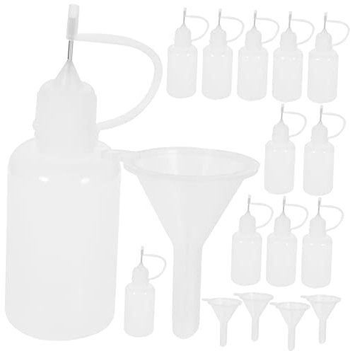 VILLFUL Klebstoff Quetschflaschen Satz 30 Ml Präzisionsspitze Flexible Applikatorflaschen Für Basteln Und Dosieren Leere Ölflaschen Mit Trichter Nachfüllbare Behälter Für Kleber Und Farbe