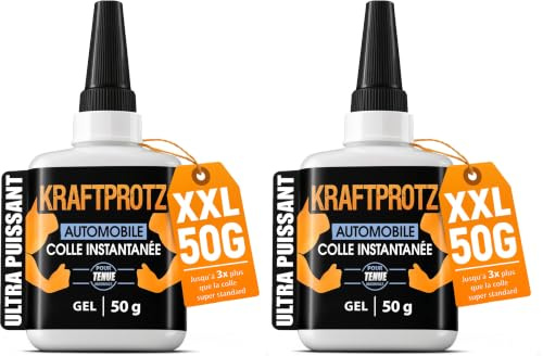ARKA - KRAFTPROTZ AUTOMOBILE 50 g | Colla istantanea densa extra forte | Colla trasparente per automobili | Ideale come colla per plastica, tessuto, vetro, pelle, legno e altro (Confezione da 2)
