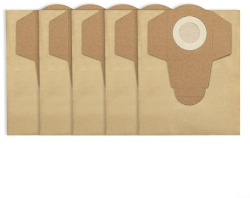 Lot de 5 sacs à poussière de rechange pour aspirateur Einhell humide et sec pour BT-VC 1250S, sacs d'aspirateur de rechange pour diverses tâches