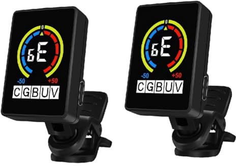 Lbvzxkad 2pcs Rechargeable Color Screen Guitar Tuner Ukulele Violin Tuning Meter Guitar Tuner Accessories