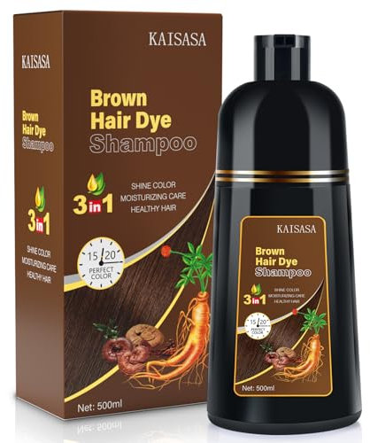 KAISASA Haarfärbeshampoo - Hair Dye Shampoo für Graues Haar Sofort (Kastanienbraun)