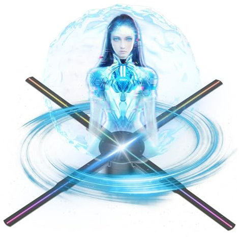 3D Hologram Fan, 65cm Holographic Fan 768 Led Sign Neon HD 2000 * 1536 Resolution Naked Eye 3d Hd Projector New Advertising Light