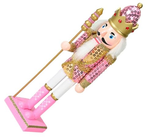 Amosfun Casse Noisette Casse-Noix Craquelins Aux Crevettes Soldat Casse-Noisette Verre Décorations De Noël en Bonbons Pastel Chiffre Stockage De Casse-Noisette Marionnettes Géant Rose Bois