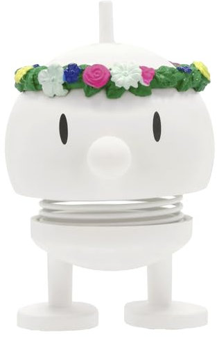 Hoptimist Midsommar Bumble, schwedischer Wackelfigur & Glücksbringer Skandinavisch, Wohnzimmer & Schreibtisch Deko, Büro Gadget, Tolle Kleine Geschenke, 4,5 x 5,9 x 7,5 cm, Small, Weiß