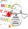 BOFUNX Porte Clé+Carte de Voeux avec Enveloppe Cadeau de Keychain Merci de m`avoir aidé à Grandir Cadeau pour Maîtresse
