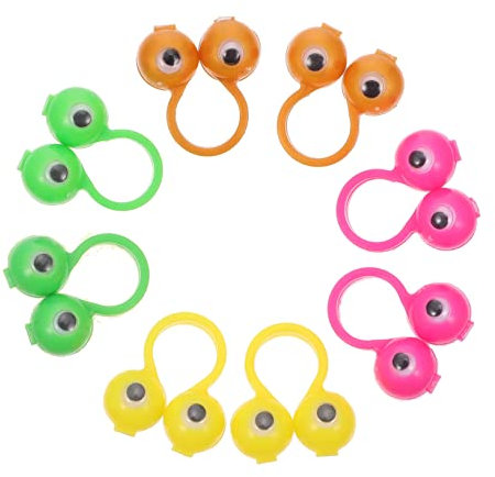 NAMOARLY 50 Stück Finger Spielzeug mit Großen Augen Pädagogisches Ringspielzeug für Kinder Lustige Fingerpuppen Kreatives Lernspielzeug für Eltern Kind Interaktion