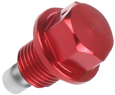 CGEAMDY Magnetische Ölablassschraube von Modifikation der Titanlegierung, Magnetisch Auto Ölschraube Kit mit Unterlegscheibe, Ölwannenschraube Universelle (Rot/M12x1.25cm)
