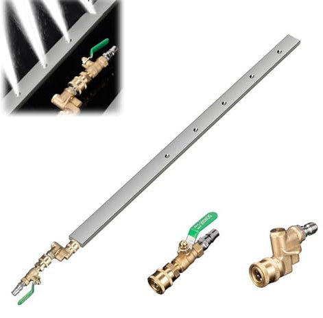 Varilla limpiadora para radiador de Coche, Varillas limpiadoras de radiador, Limpiador de radiadores de Acero Inoxidable, Herramienta de Limpieza para Coche, camión, Varilla de 60 cm + 2 Conectores