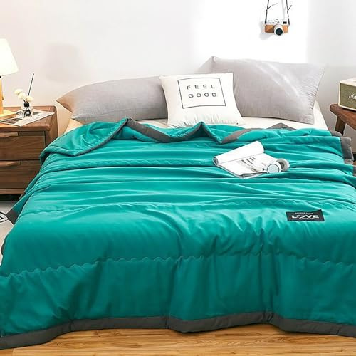 VgguDoe Kiihldecken zum Schlafen,Leichte Sommerdecke,kühldecke Bett,kühldecke Sommer für Zuhause und Reise,Cooling,Dünne,Decke mit Frischegefühl für Besseren Schlaf (grün, 140 * 200)
