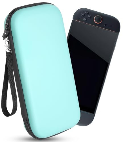 RSAquar Tragetasche für Nintendo Switch 2 2025 - Stoßfestes & Wasserdichtes Hartschalen-Reiseetui für Switch 2 + Zubehör - Kompakt mit 8 Spielkarten-Fach, Pro-Controller-Tasche in Grün