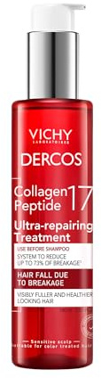 Vichy, Dercos Total Collagen 17 Repair Vor-Shampoo-Konzentrat, gegen Bruch & komplette Reparatur, verstärkte Faser, Volumen & Geschmeidigkeit der Haare, 150 ml