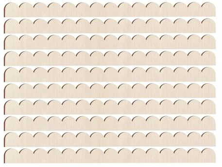 Nishiyuenyi 10 Stück Fächerform Dekorative Holzleiste für Bastelarbeiten Wellenkante Holzprofilleisten Fensterbank Und Türrahmen Unbehandeltes Holz für Innenberei, 40 Cm X 3 Cm X 0.3