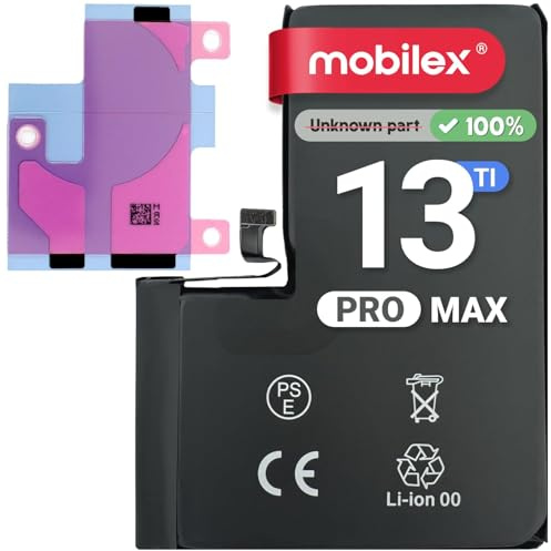 MOBILEX® Batteria compatibile con iPhone 13 Pro Max | Senza Messaggio | Chip TI | 4620mAh - OEM | Batteria Interna con Adesivo | Alta Capacità
