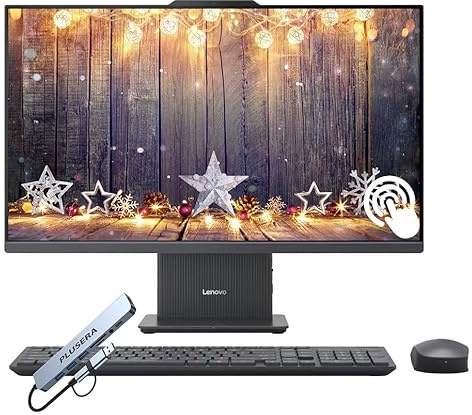 Lenovo IdeaCentre 27 FHD Touchscreen All-in-One Desktop Computer, 10-Cores Intel Core i7 Processor, 32GB DDR5 RAM 2TB SSD, Windows 11 Pro, Wireless Keyboard & Mouse with 8-in-1 Hub Included, Black