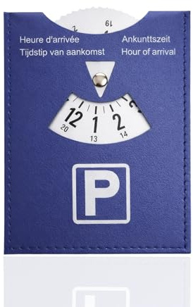 HLziy Parkscheibe aus weichem Kunstleder, Luxus Parkscheibe Kunstleder mit flexiblem Uhrzeit-Einstellmechanismus, Soft-Touch cm 11 x 15 cm für Auto Motorrad Wohnmobil, Edles Design mit Ziernaht